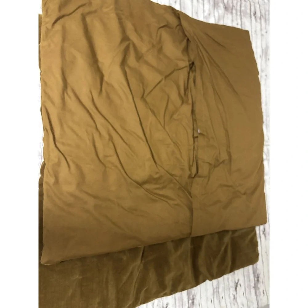 New West Elm Classic Cotton Velvet Tack Stitch Set Of 2 Euro Shams Cumin Gold